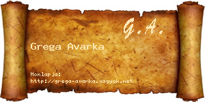 Grega Avarka névjegykártya